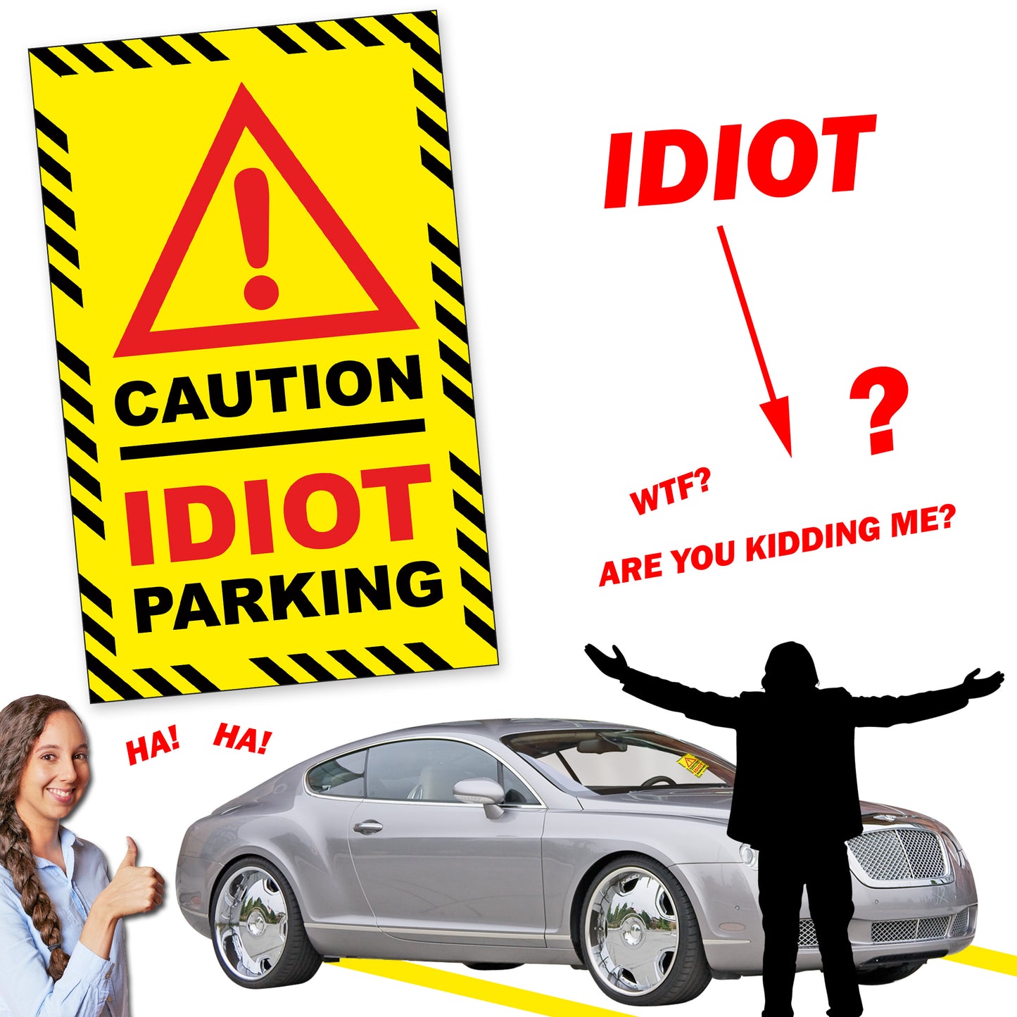 Prank Parking Violation Stickers for Windshields of Bad Drivers - 12 Qty