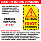 Prank Parking Violation Stickers for Windshields of Bad Drivers - 12 Qty