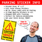 Prank Parking Violation Stickers for Windshields of Bad Drivers - 12 Qty
