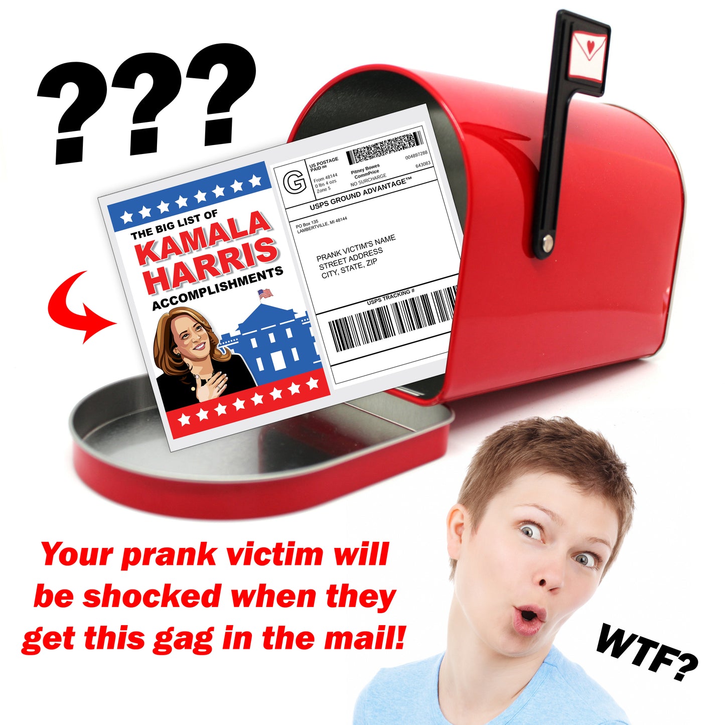 Kamala Harris Big List of  Accomplishments Prank Mail Political Joke