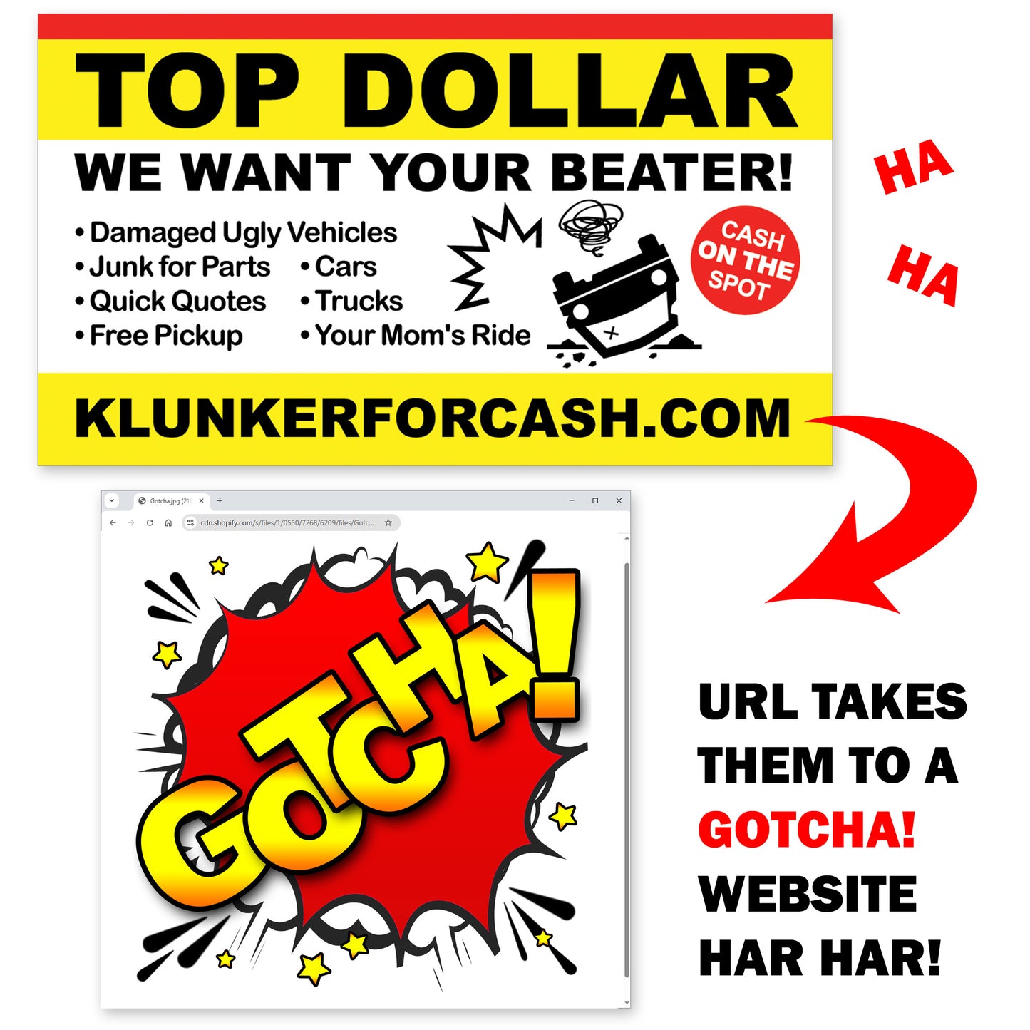 We Buy Junk Parking Prank Cards 50 Pack