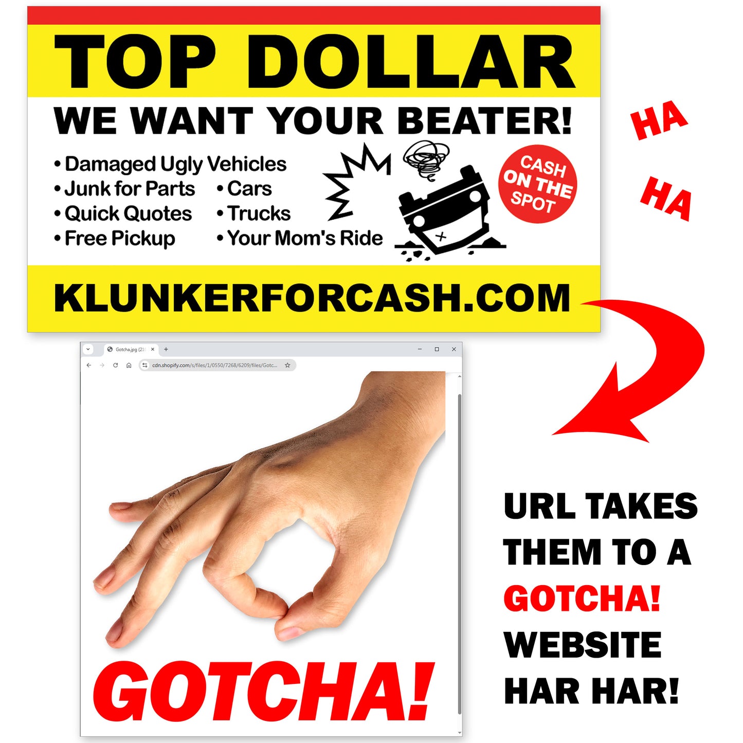 We Buy Junk Parking Prank Cards 50 Pack