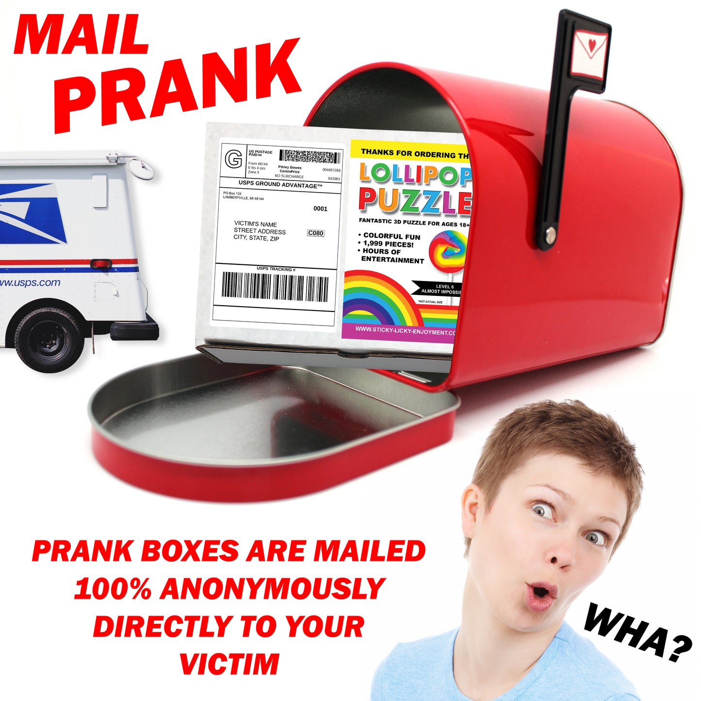 Lollipop Puzzle Prank Mail Box