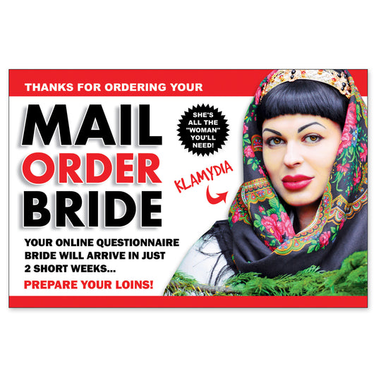 Mail Order Bride Prank Postcard