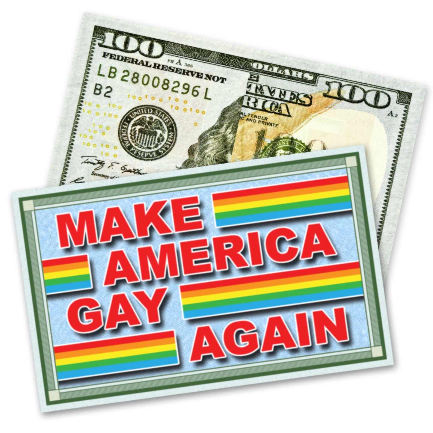 Make America Gay Again Rainbow Money Drop Card Pranks