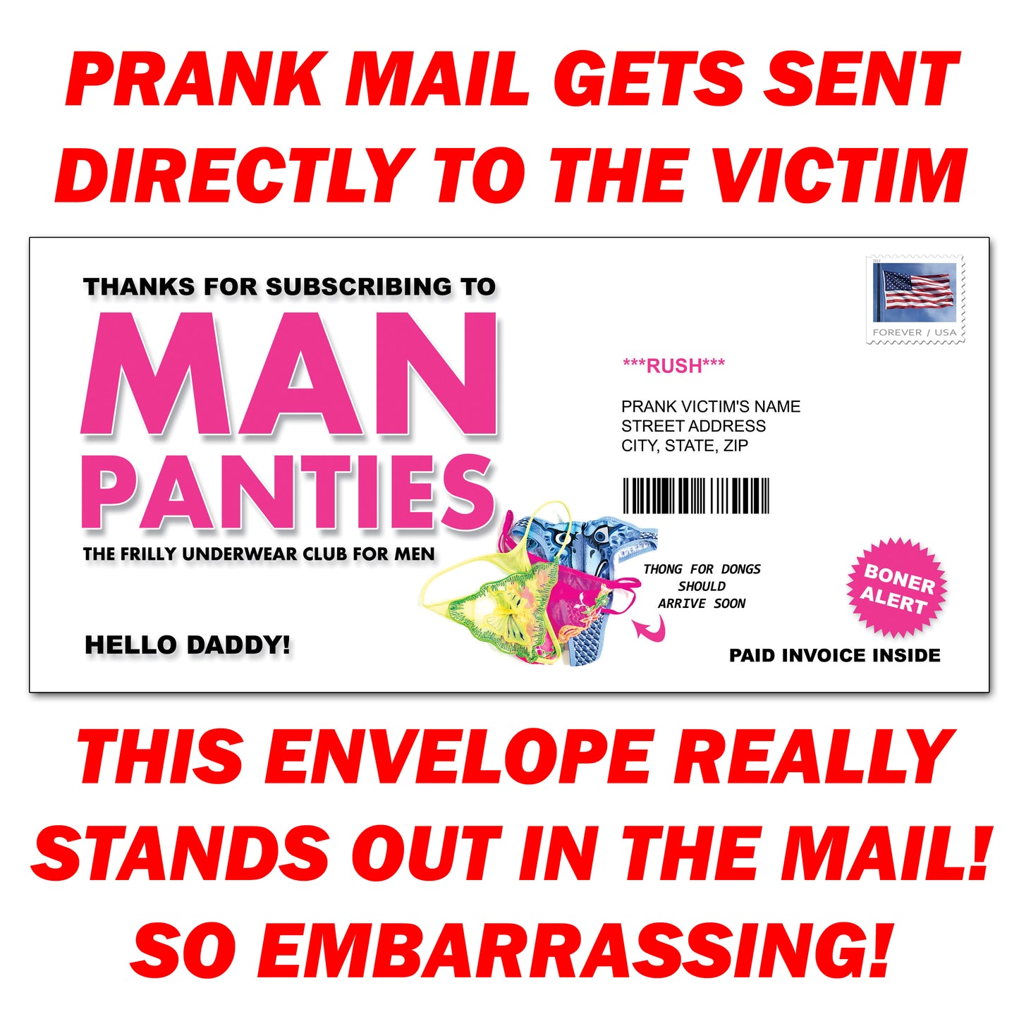 Man Panties Club Anonymous Mail Prank Letter