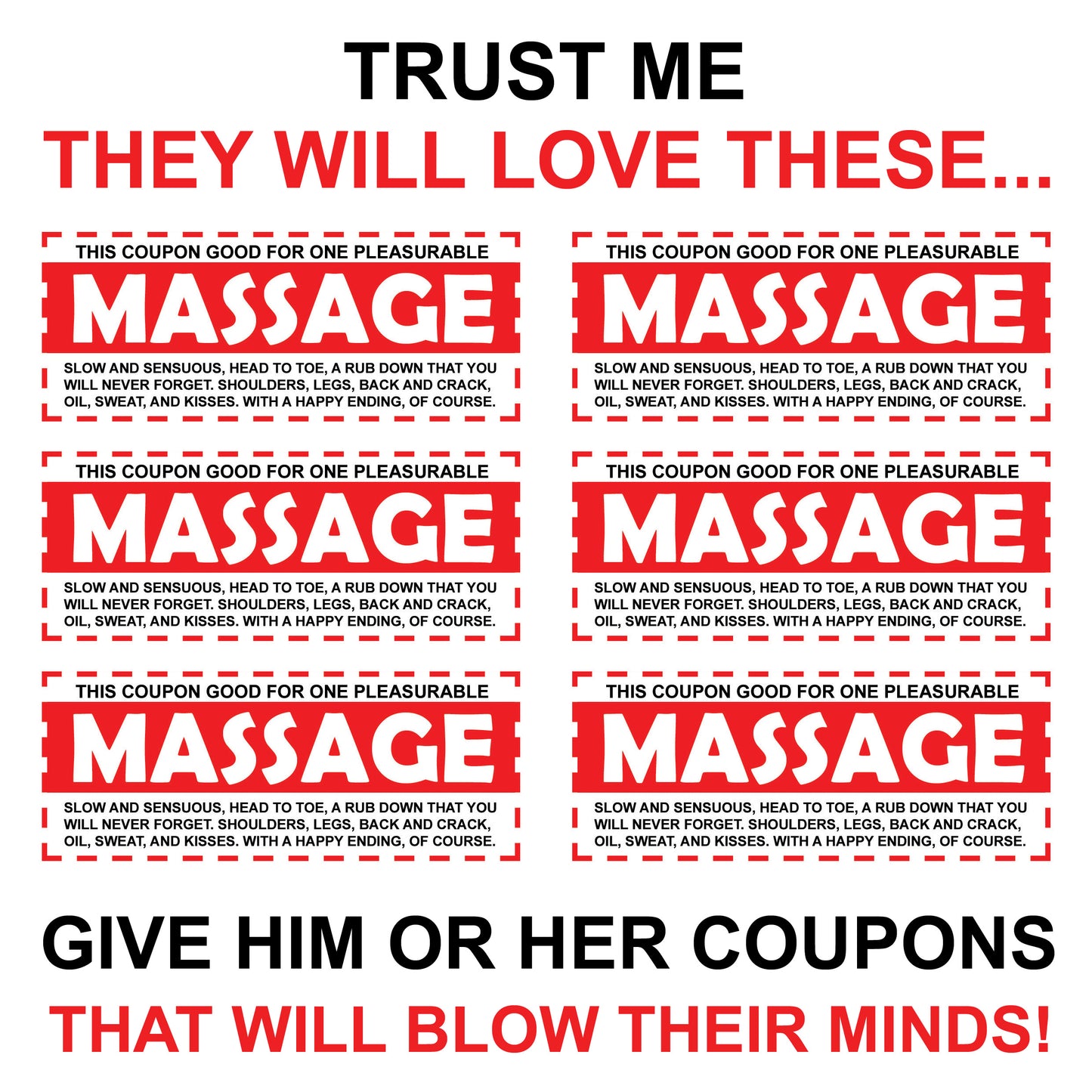 Massage Coupons for Him, Her, Husband, Wife, Boyfriend, Girlfriend, Romance, Love - PDF File to Print and Use!