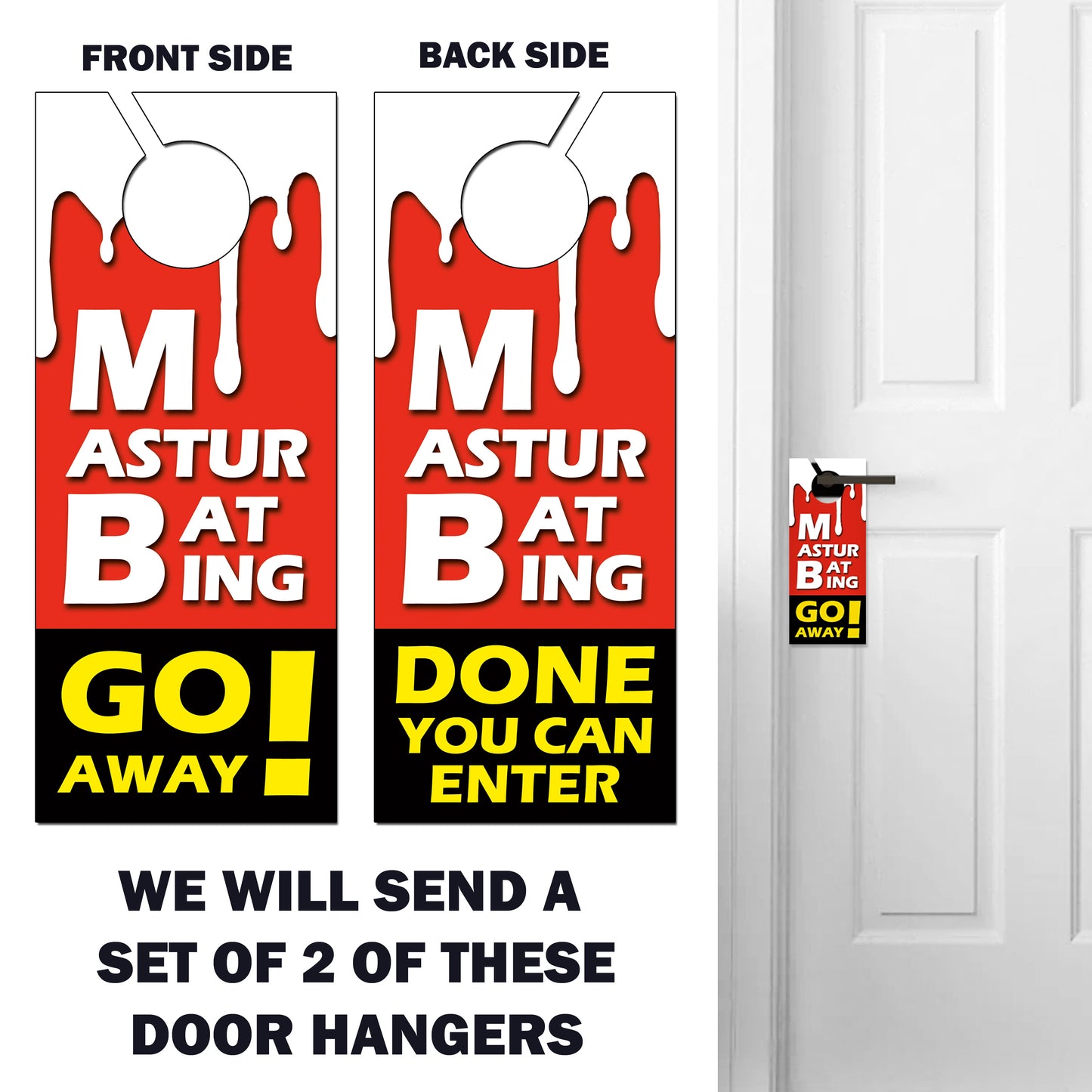 Masturbating Door Hangers