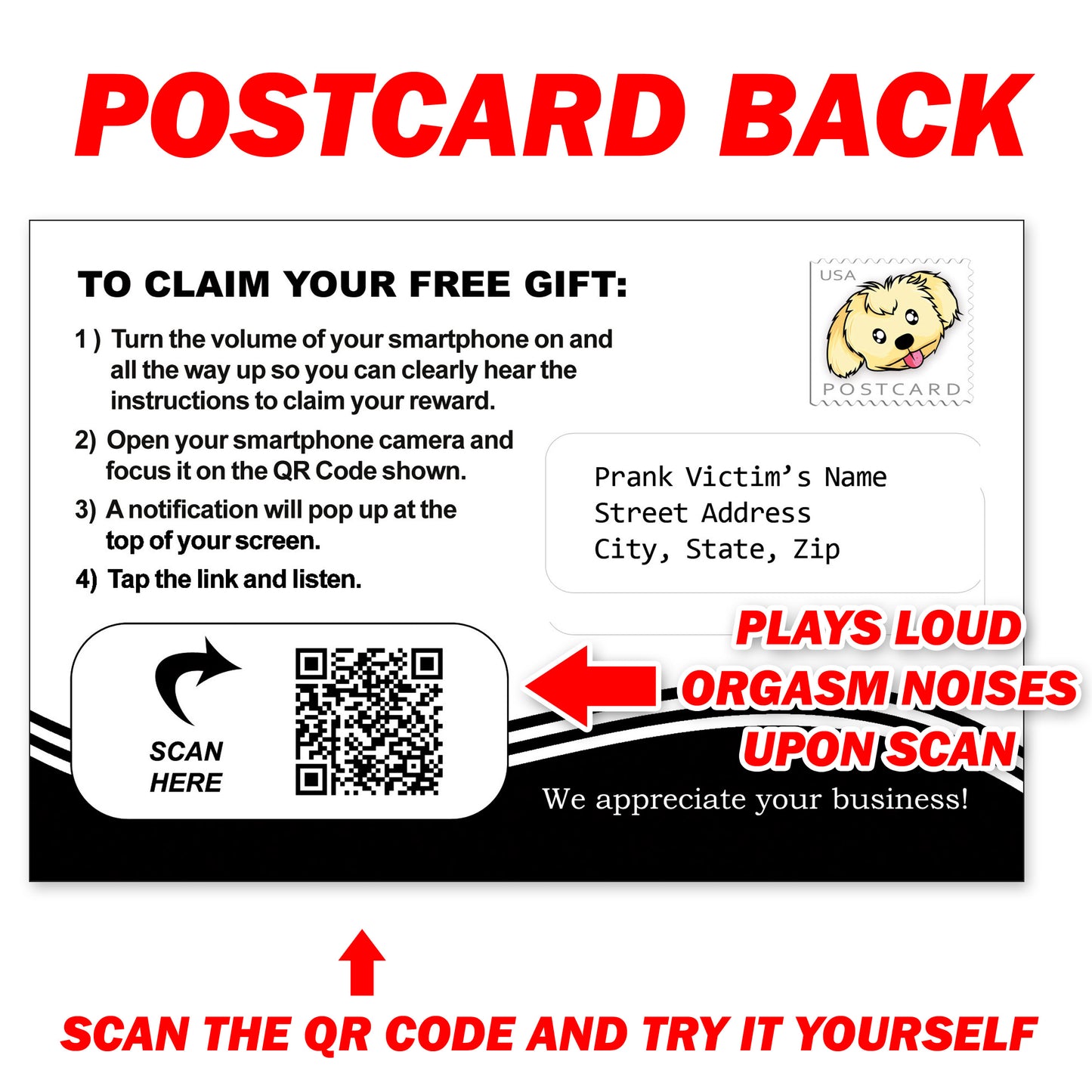 Members Reward Embarrassing Mail Prank Postcard