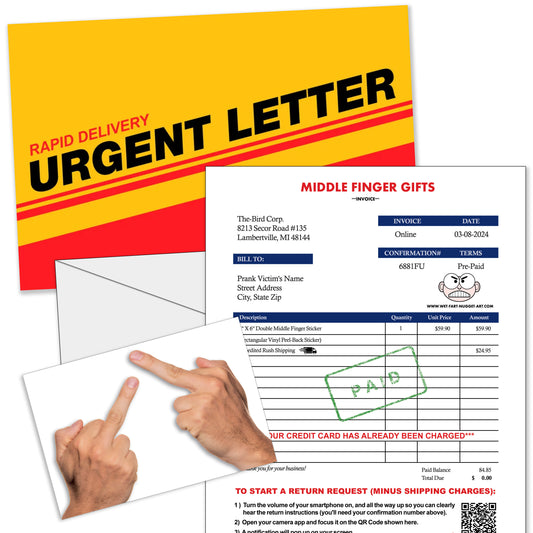 Middle Finger Prank Mail