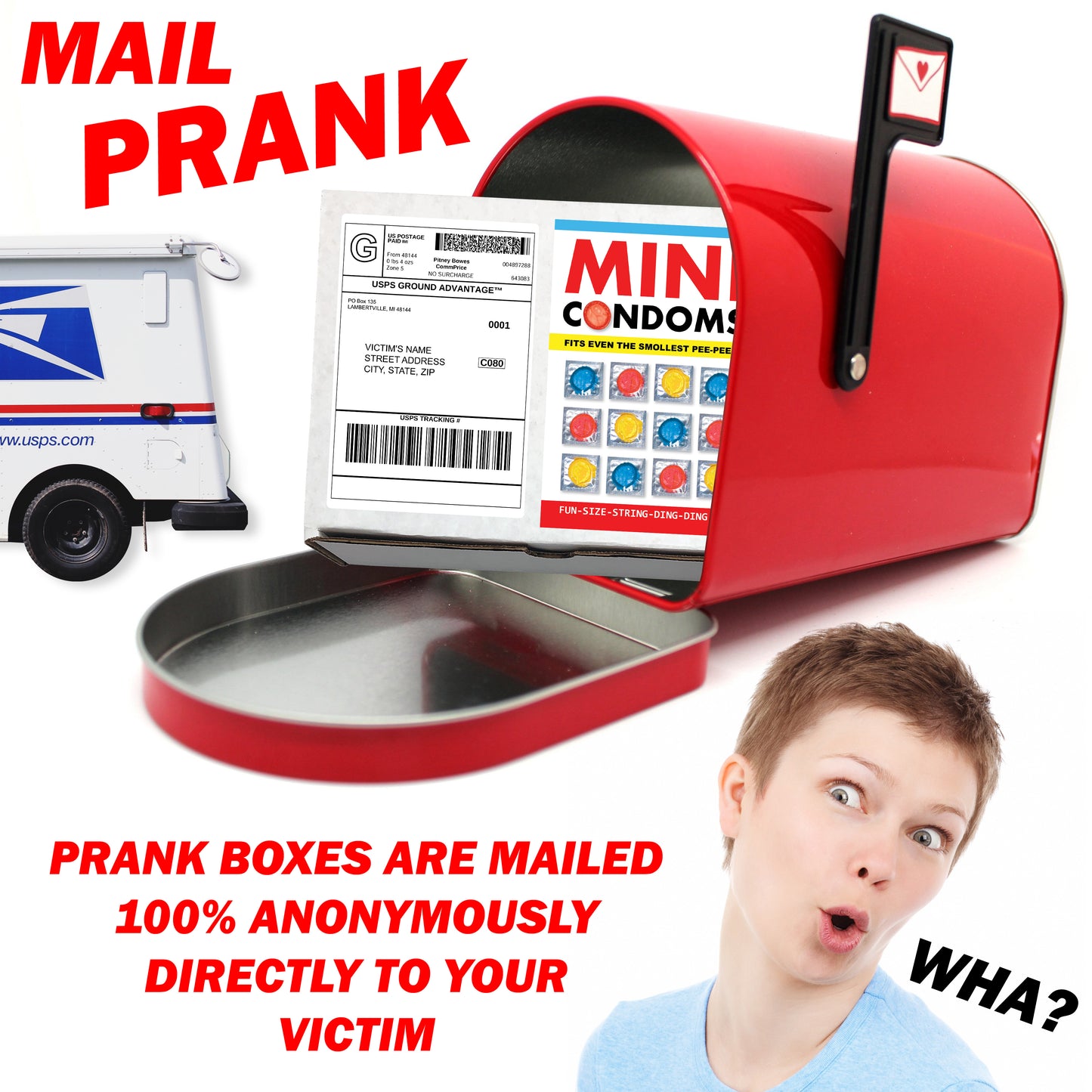 Mini Condoms Prank Mailer Gag Gift