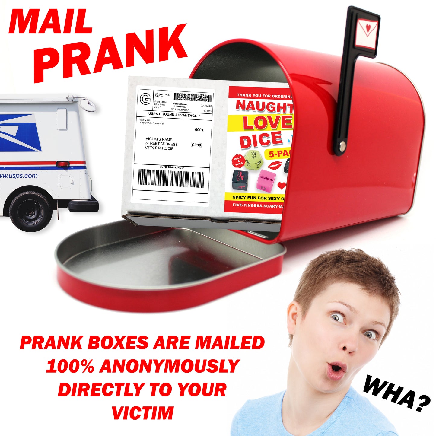 Naughty Love Dice Prank Mail