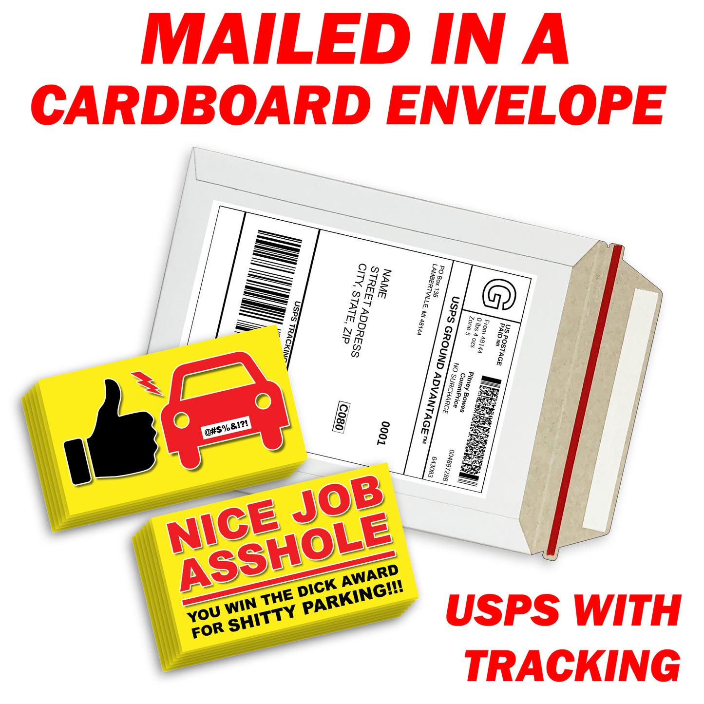 Nice Job Asshole Prank Parking Cards 50 Pack