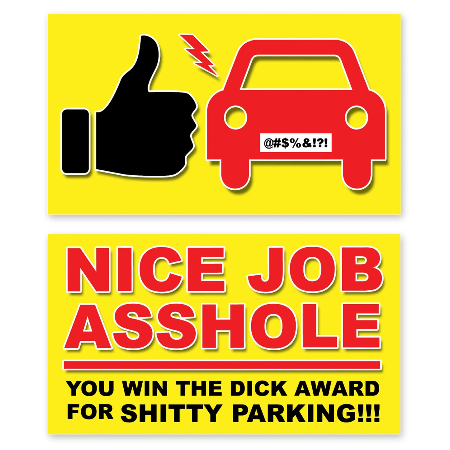 Nice Job Asshole Prank Parking Cards 50 Pack