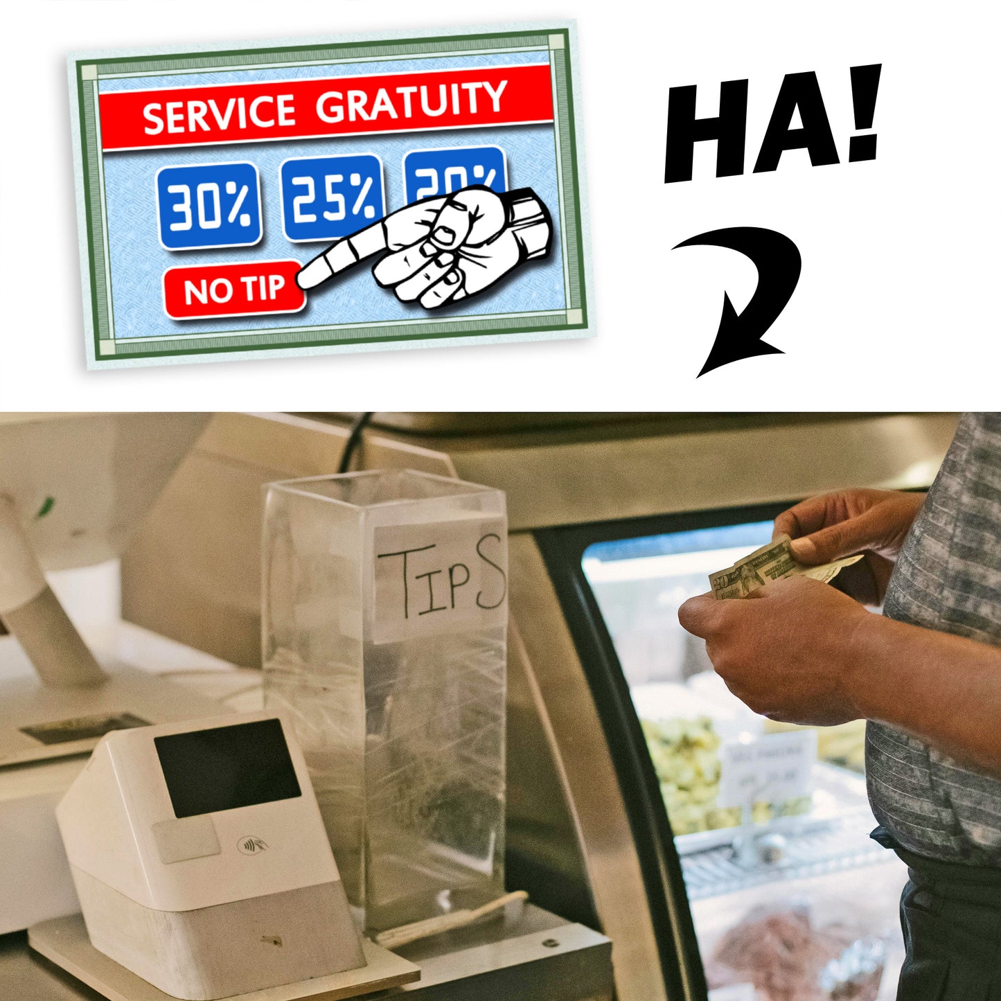 No Tip - Anti Tipping Culture - Zero Service Gratuity Fake Prank 100 Dollar Bills Money! 50 Qty! Troll Everyone!