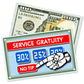 Service Gratuity No Tip Tipping Culture Prank Money Drop Cards