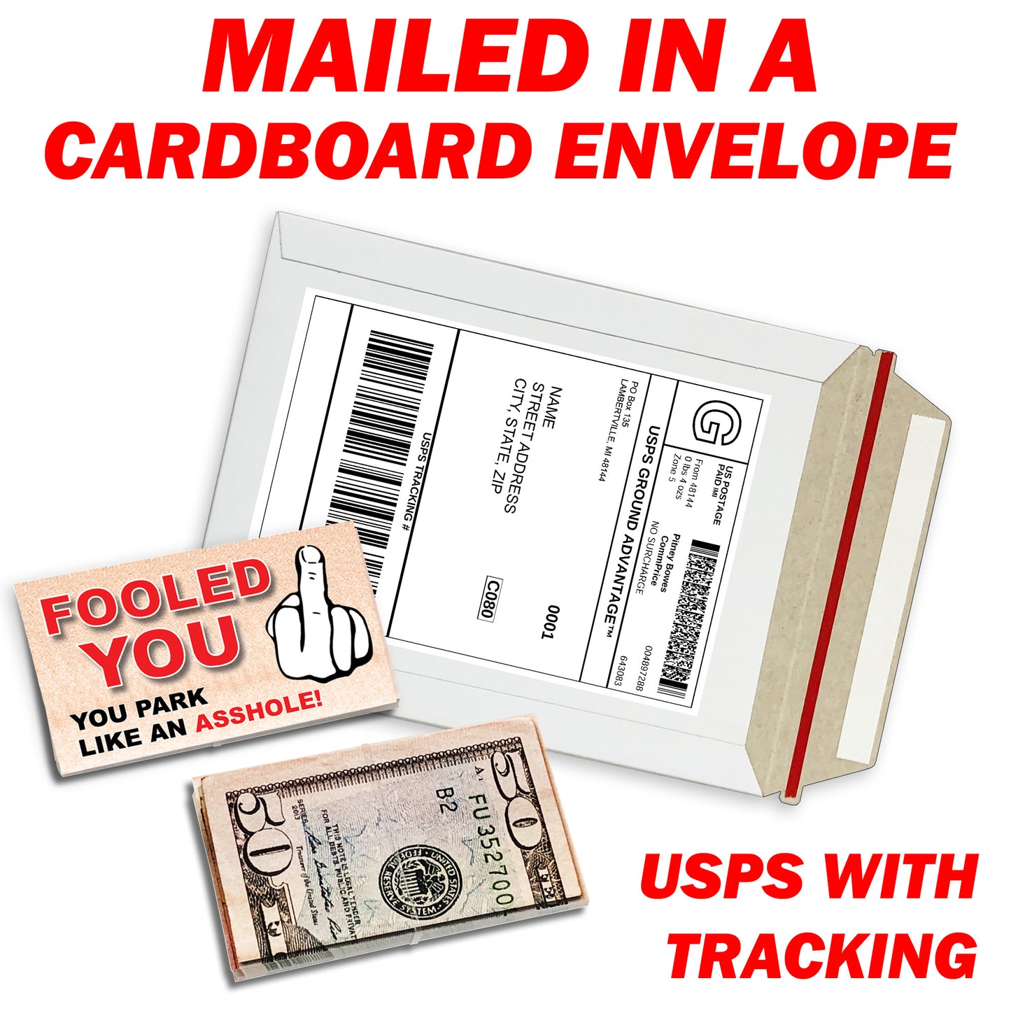 $50 Bad Parking Prank Cards Older Version 50 Pack