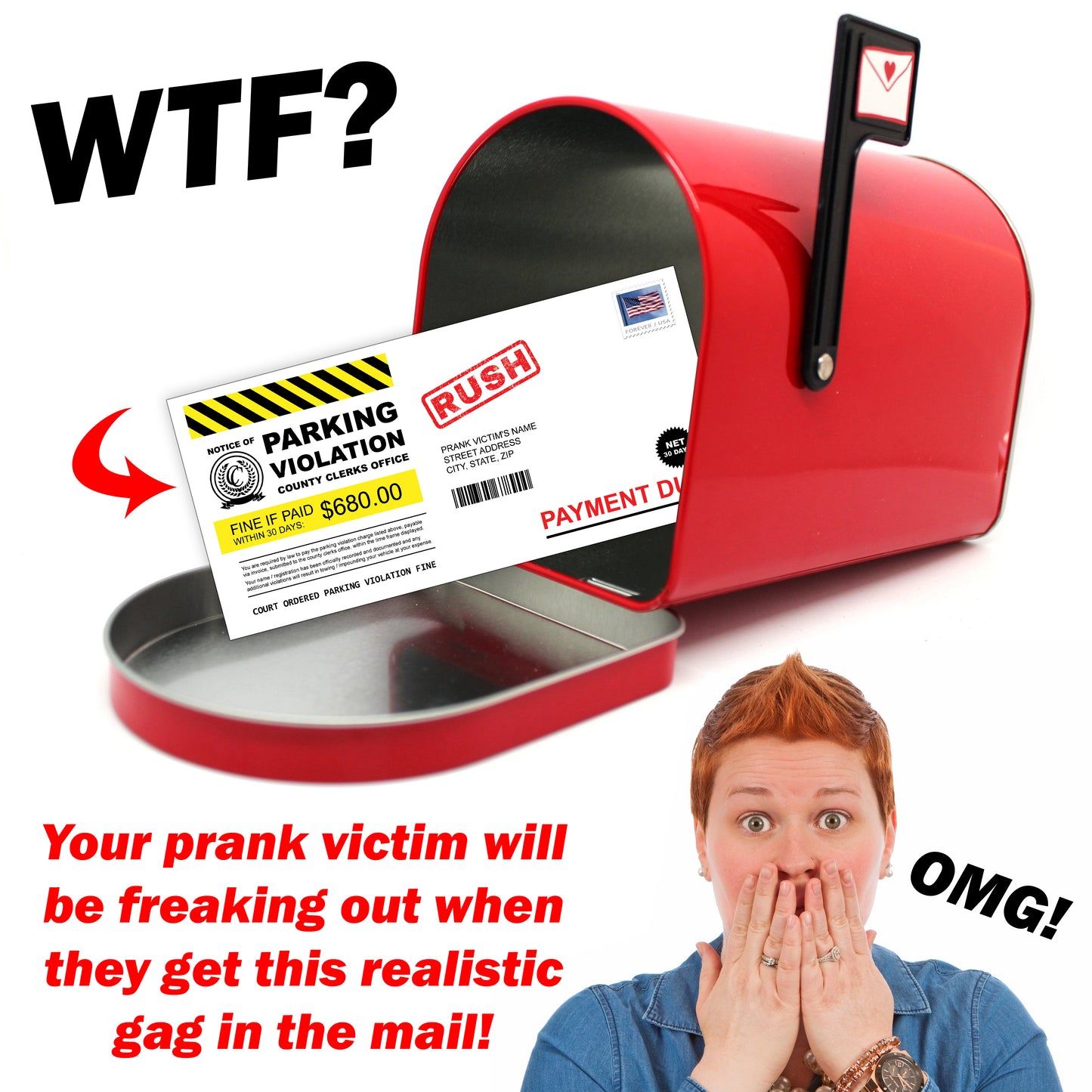 Parking Ticket Violation Prank Joke Mail Letter Sent 100% Anonymously