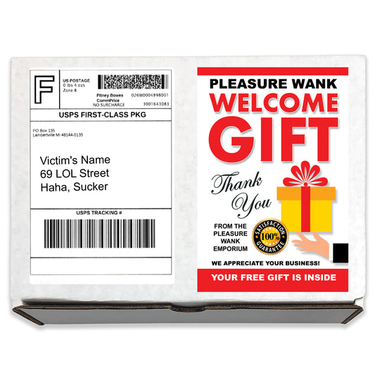 Pleasure Wank Welcome Gift Joke Box Prank