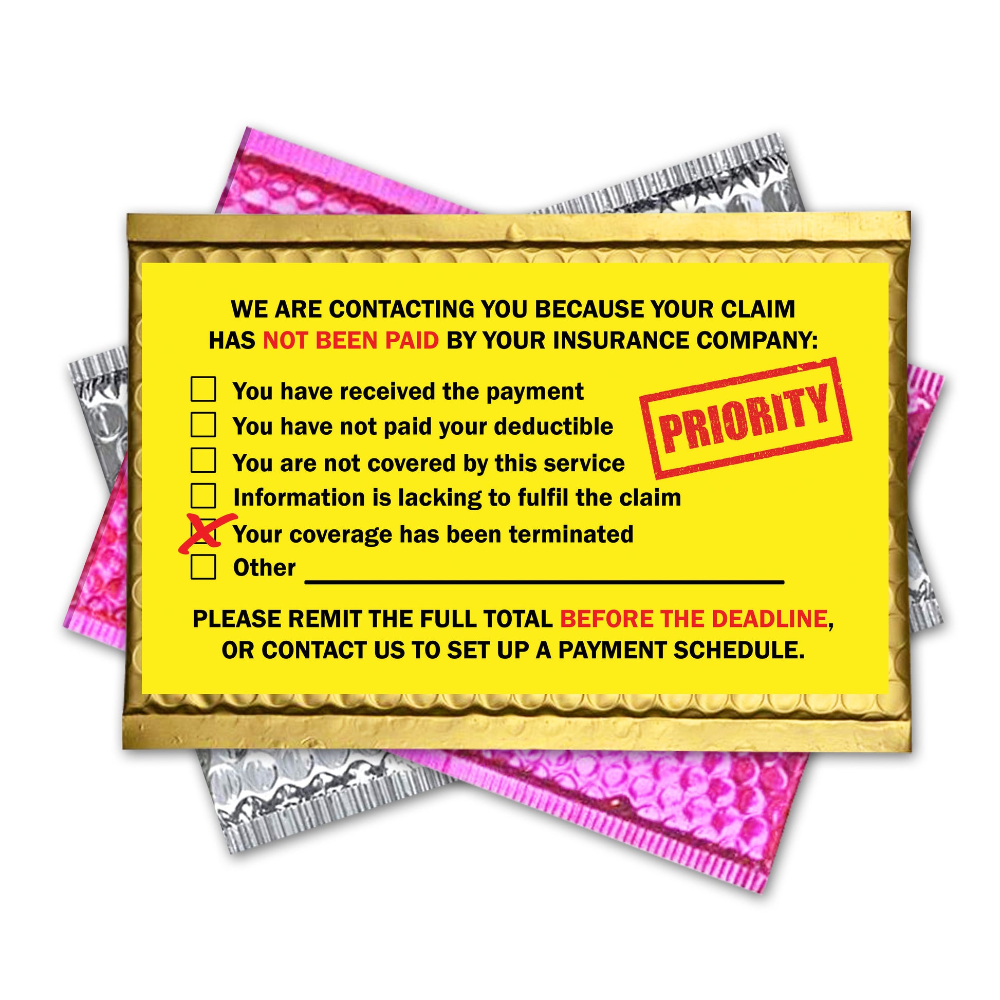 Fake Insurance Claim Prank Mail