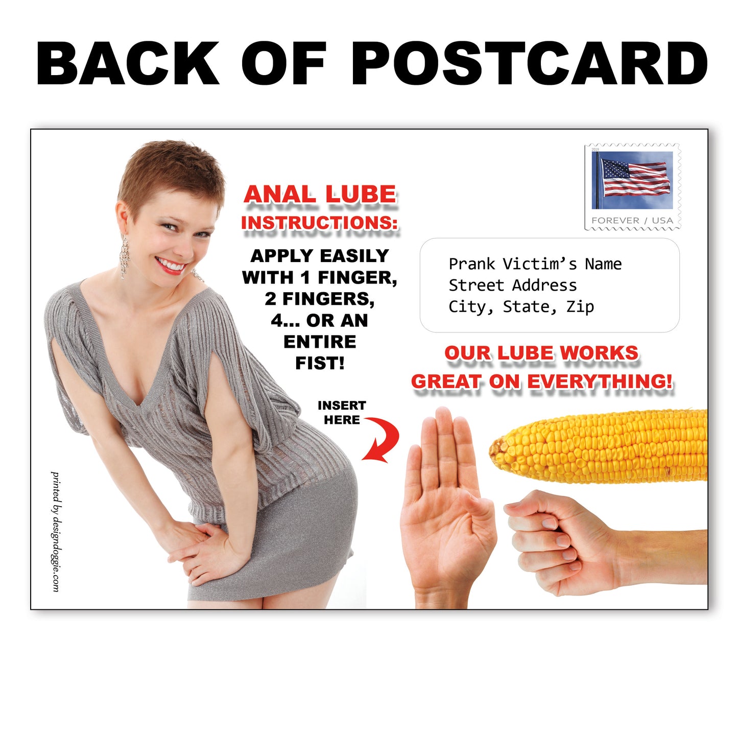Free Anal Lube Sample Prank Postcard