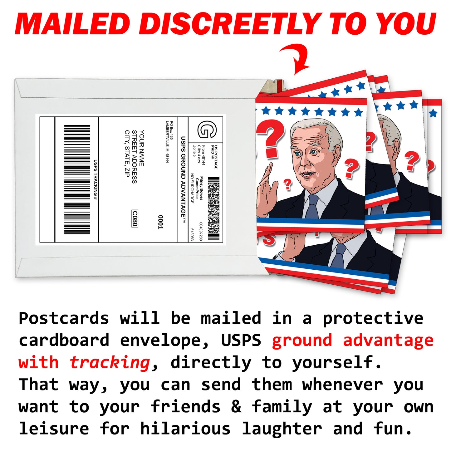 12 Pack Prank Joe Biden Who Pooped My Pants Party Postcards