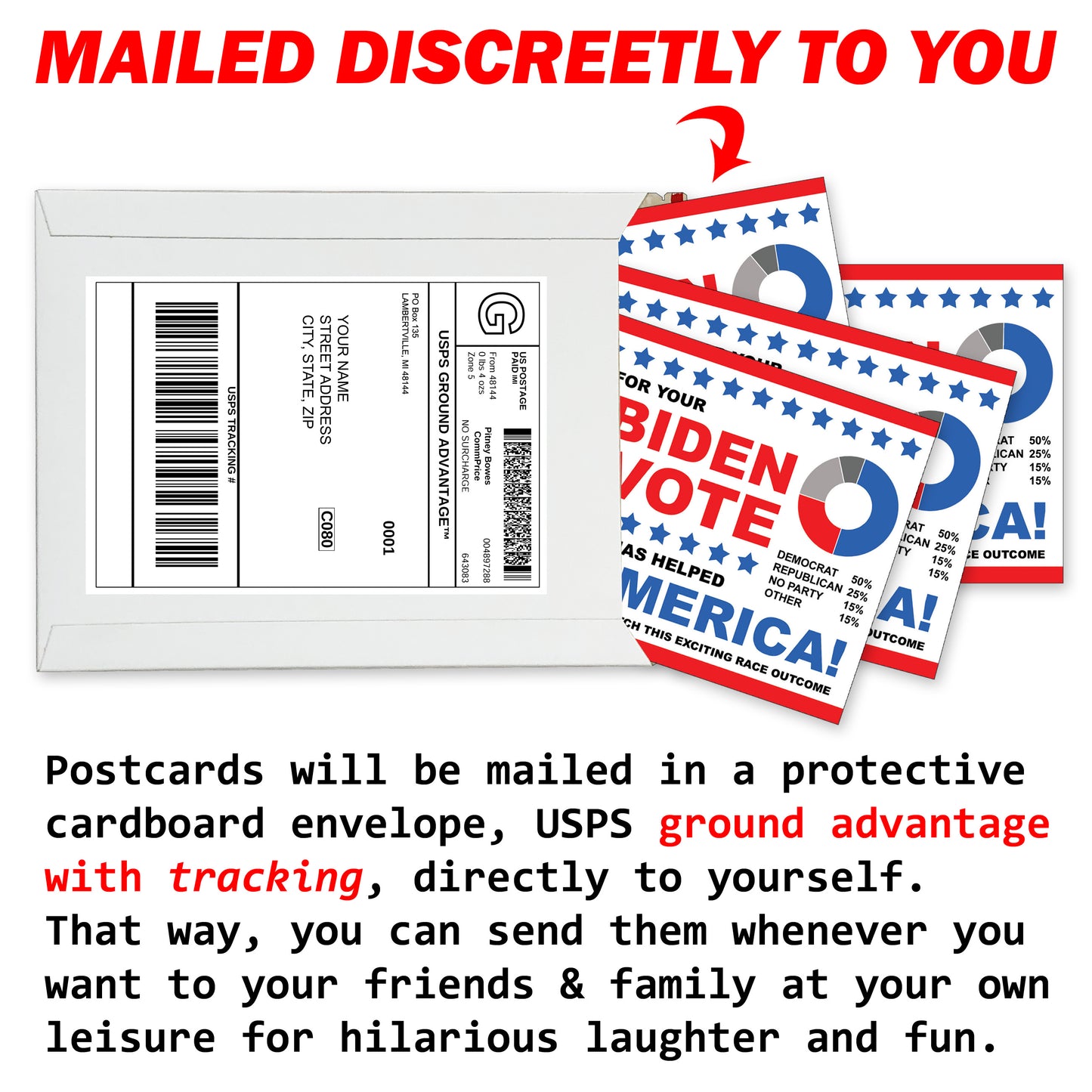 Joe Biden Pre-Vote 4 Pack Prank Postcards