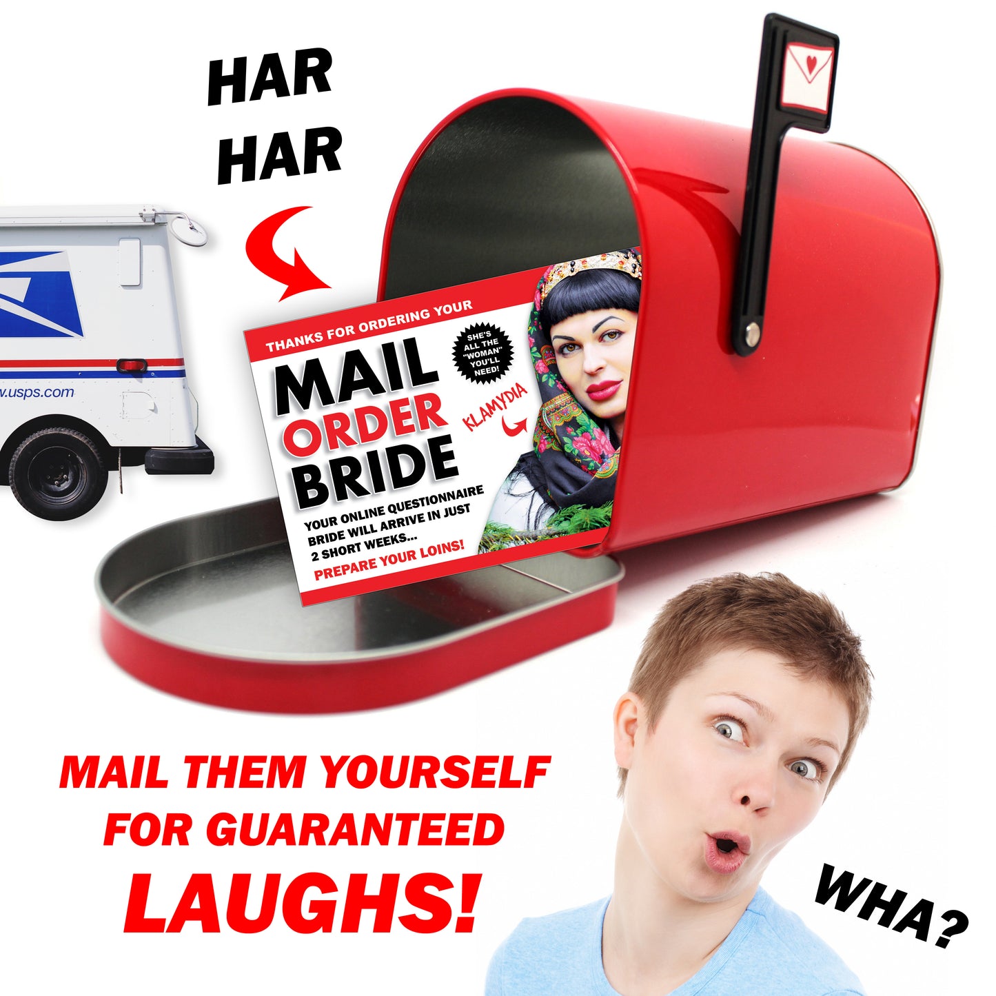 Mail Order Bride 4 Pack Prank Postcards