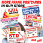 12 Pack Prank Ball Waxing Postcards
