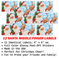 12 Santa Claus Middle Finger Christmas Prank Stickers for DIY Christmas Cheer!