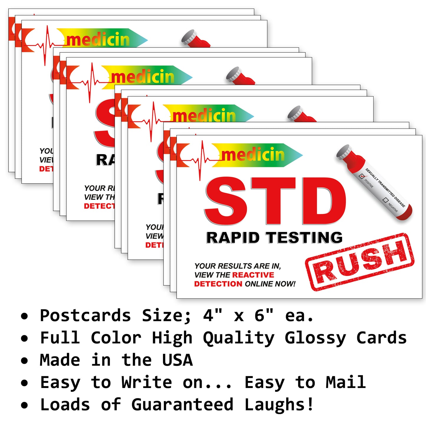 12 Pack Prank STD Postcards