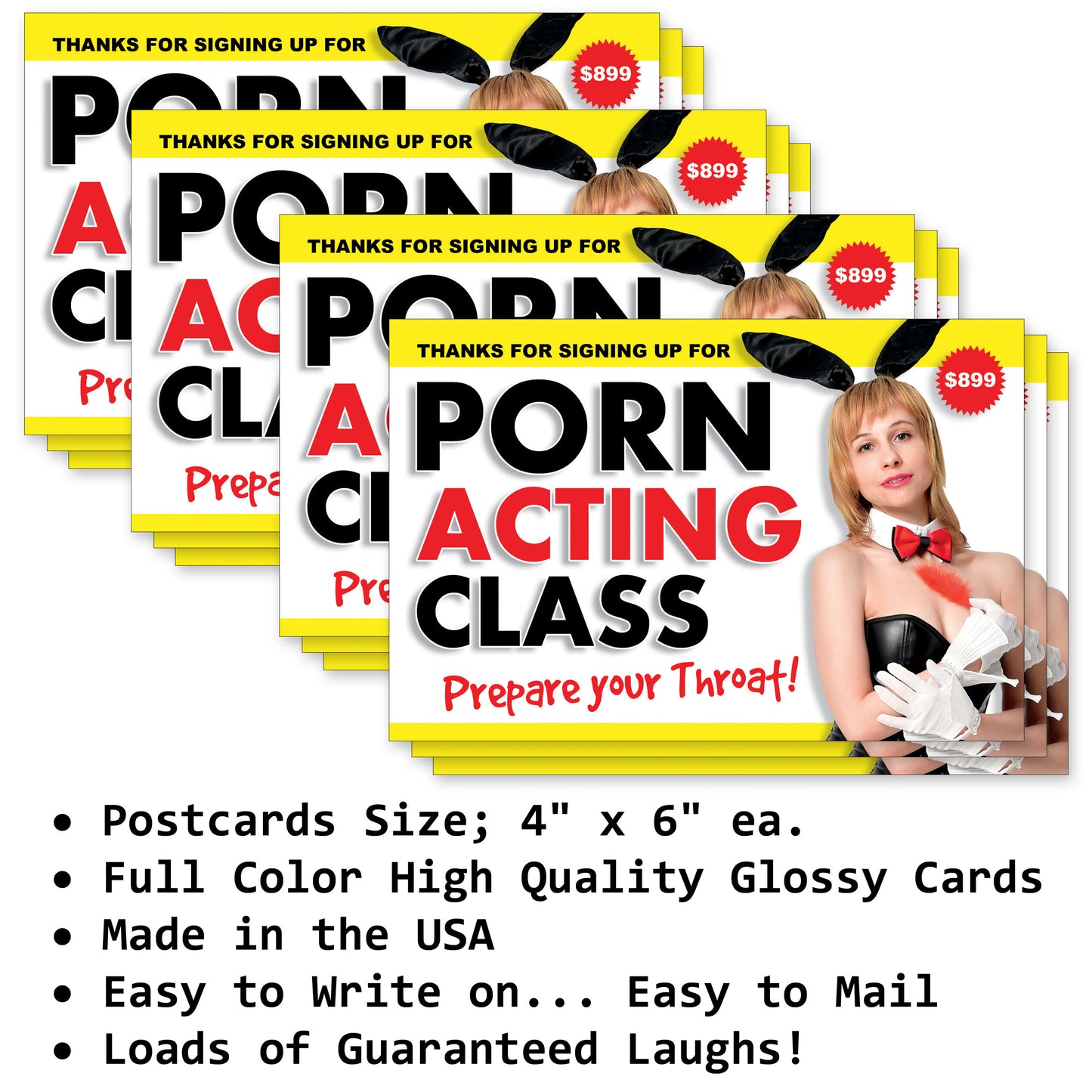 12 Pack Prank Porn Acting Class Postcards