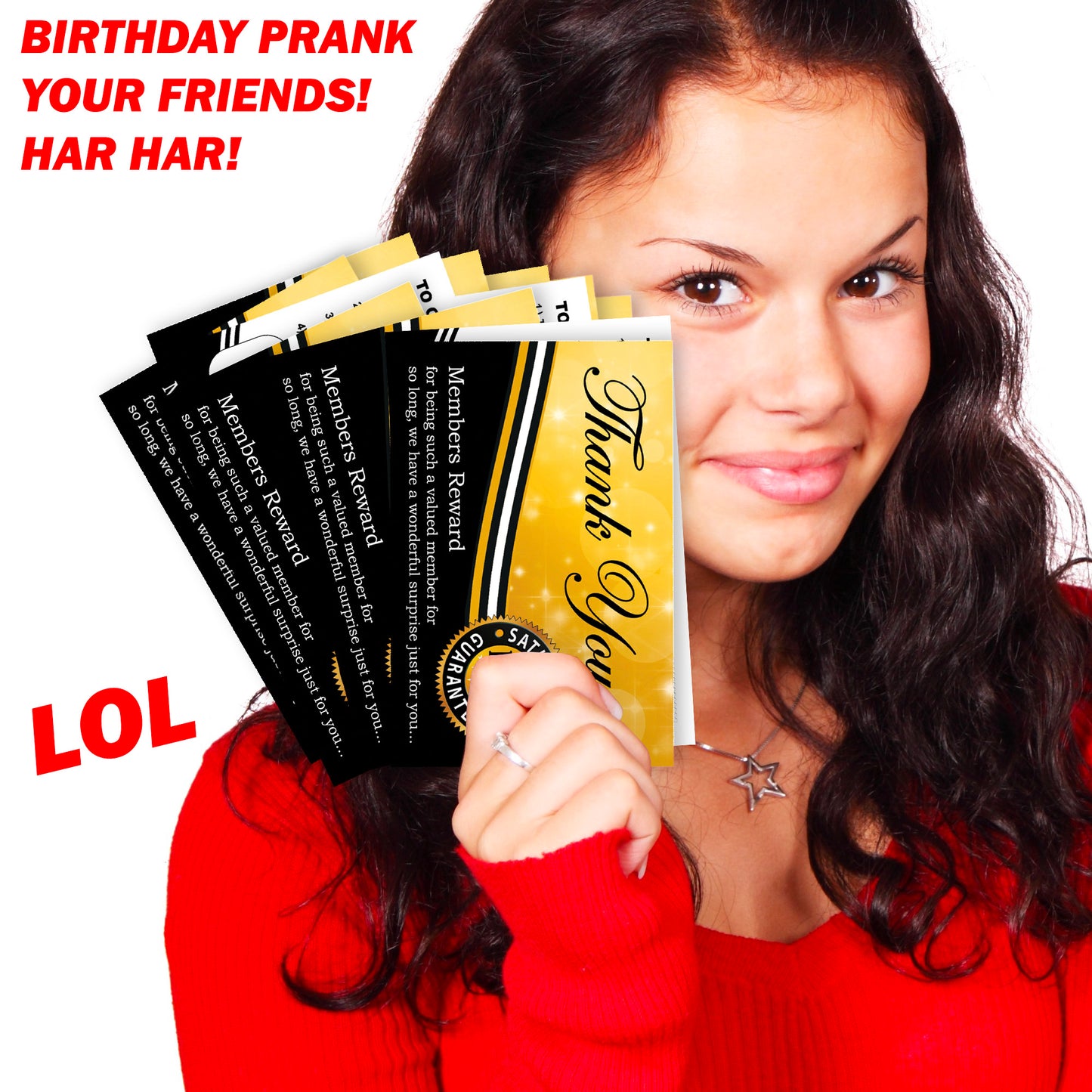 12 Pack Prank Members Reward Postcards