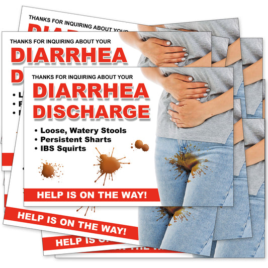 12 Pack Diarrhea Prank Postcards