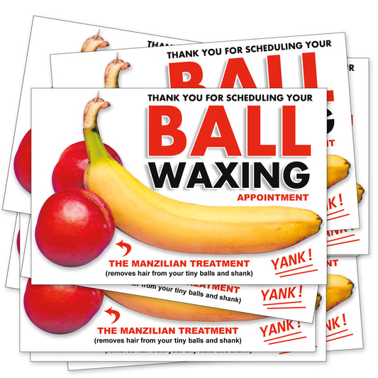 12 Pack Ball Waxing Prank Postcards