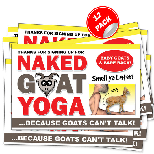 Naked Goat Yoga 12 Pack Postcard Pranks