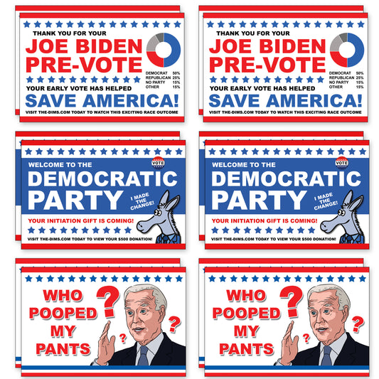 Joe Biden Democrat Prank Postcards 12 Pack
