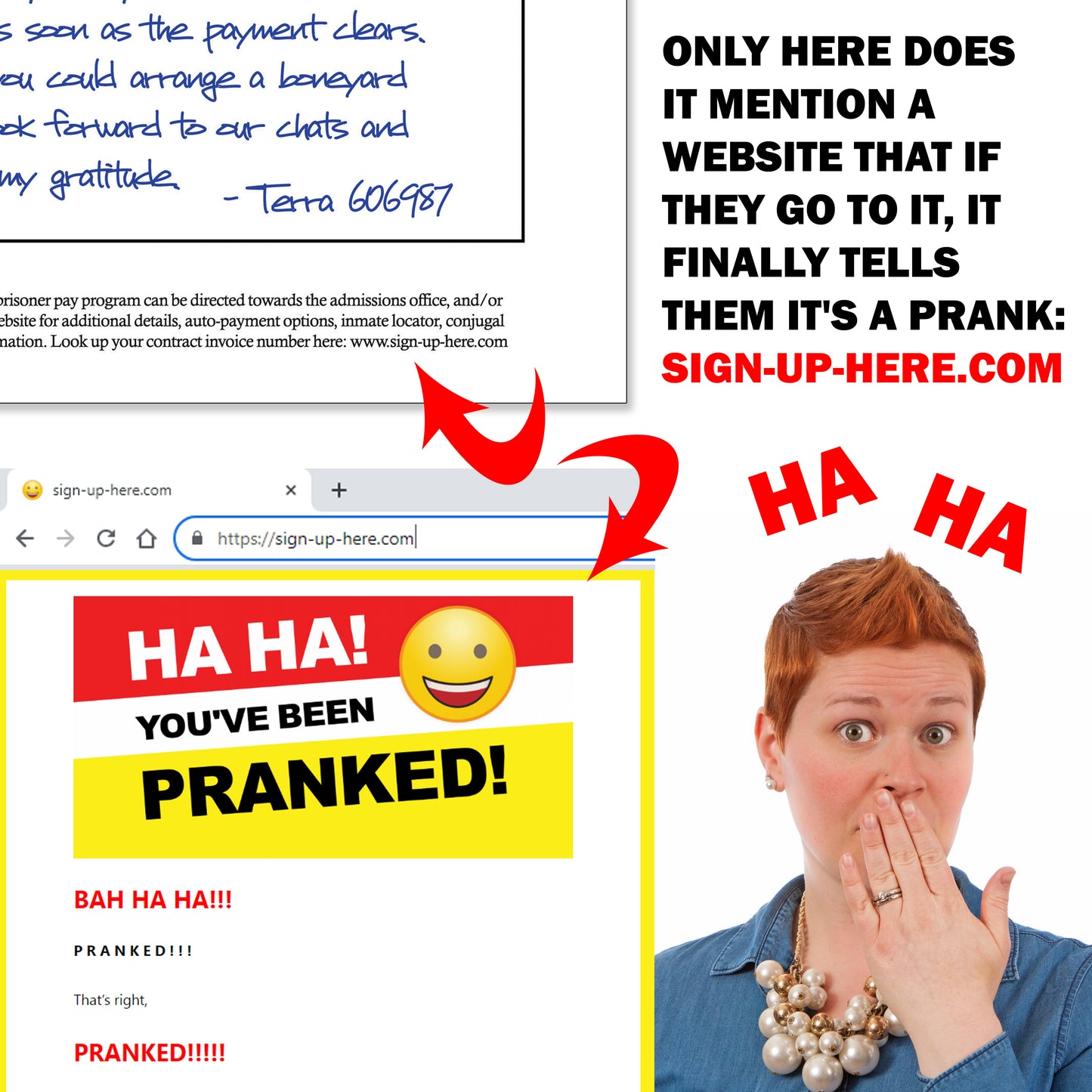 Fake Prison Pay Program Document Mail Prank