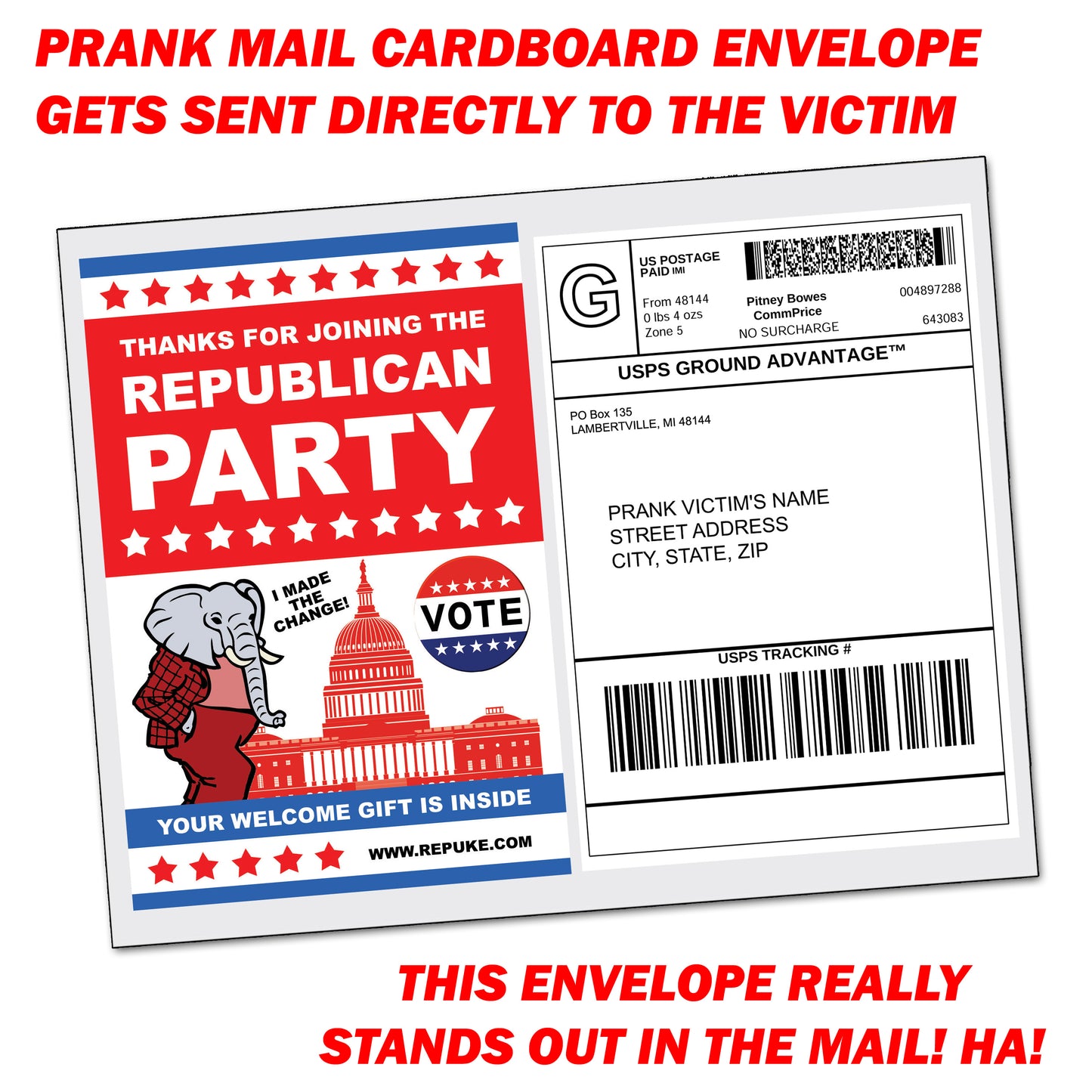 Prank Republican Welcome Gift Packet Mail Joke