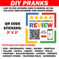 Funny QR Code Review Prank Stickers - Monkey Middle Finger!