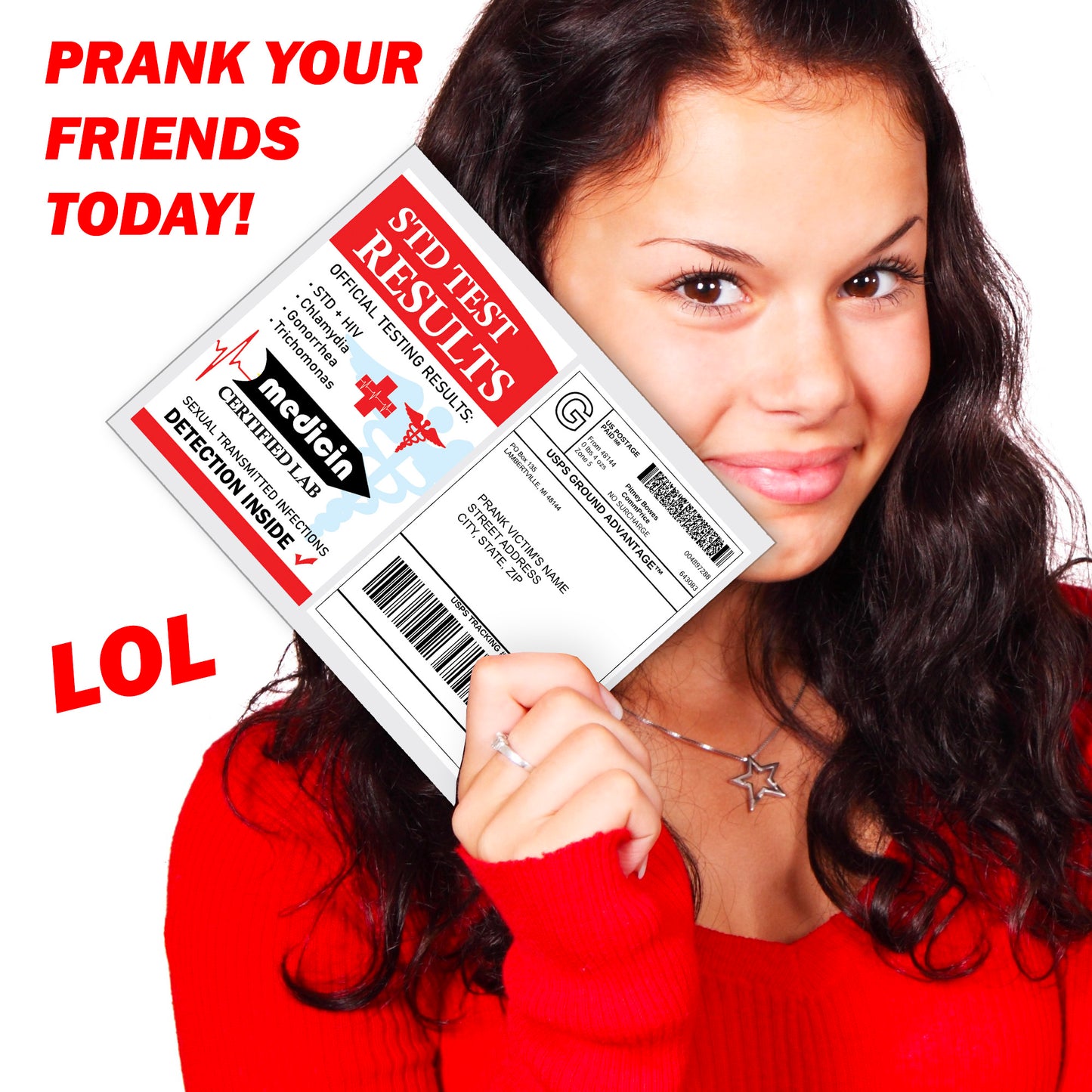 STD Notice Report Fake Prank Mail Gag Gift for Revenge!