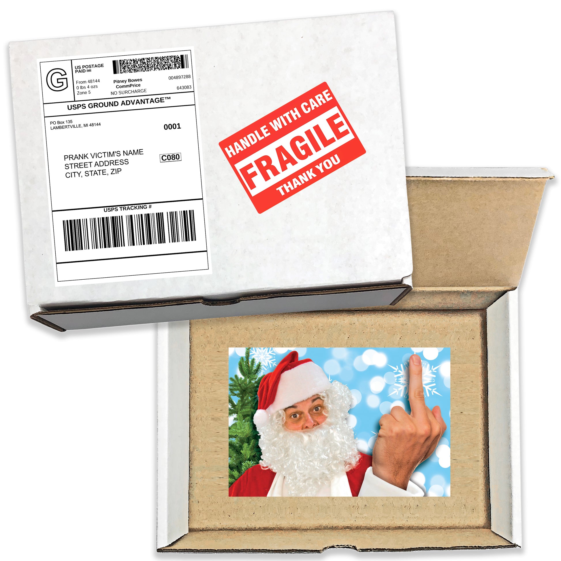 Santa Claus Christmas Middle Finger Prank Mail