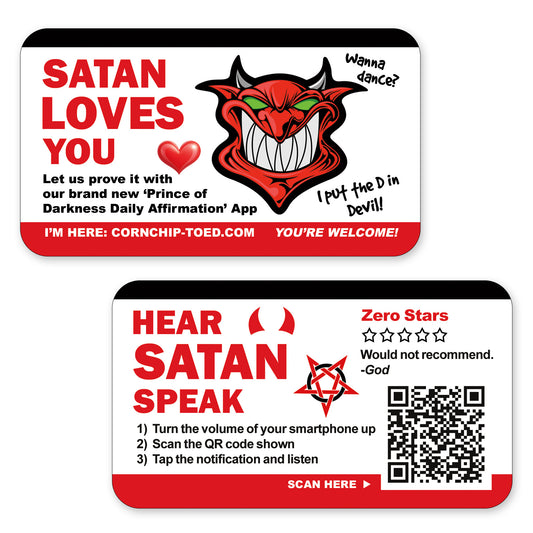 Satan Loves You Prank Drop Cards 50 Pack!