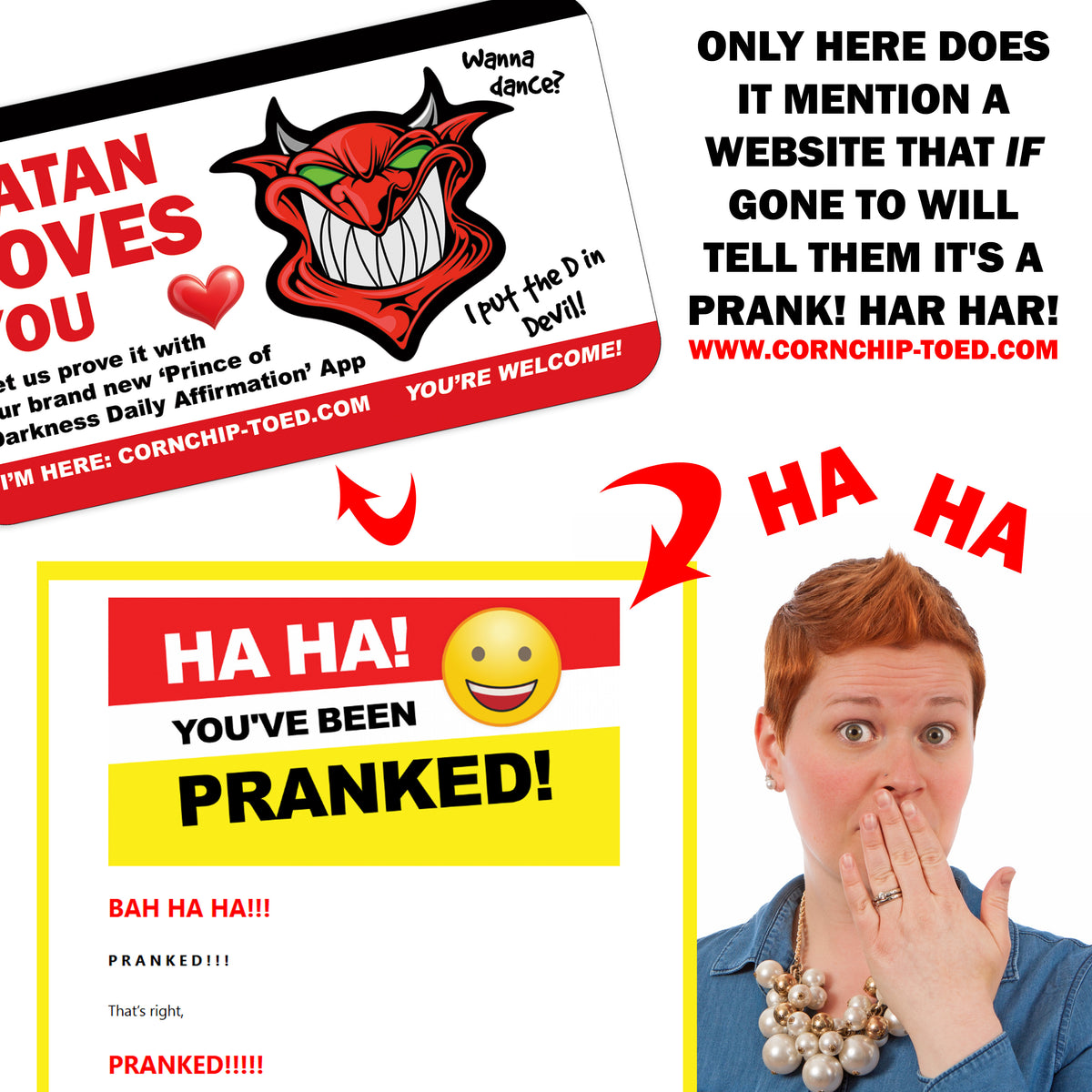 Satan Loves You Prank Drop Cards 50 Pack!