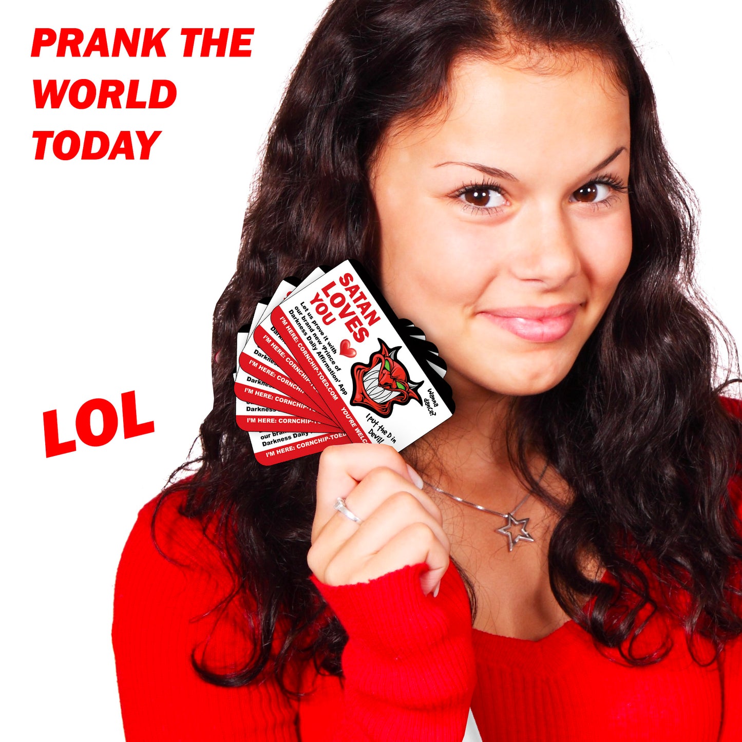 Satan Loves You Prank Drop Cards 50 Pack!