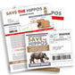 Save The Hippos Fake Document Packet Prank Mail