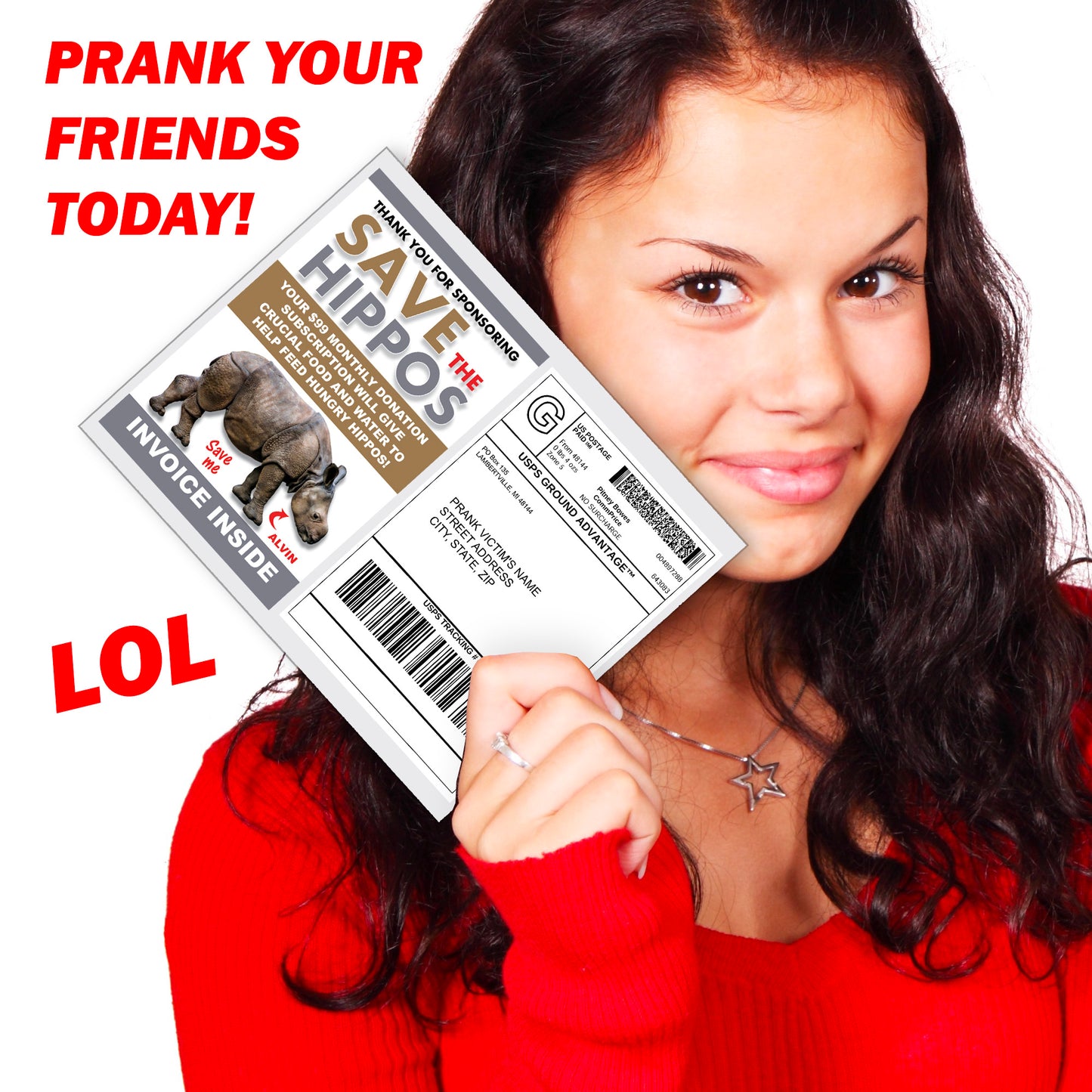 Save The Hippos Fake Document Packet Prank Mail