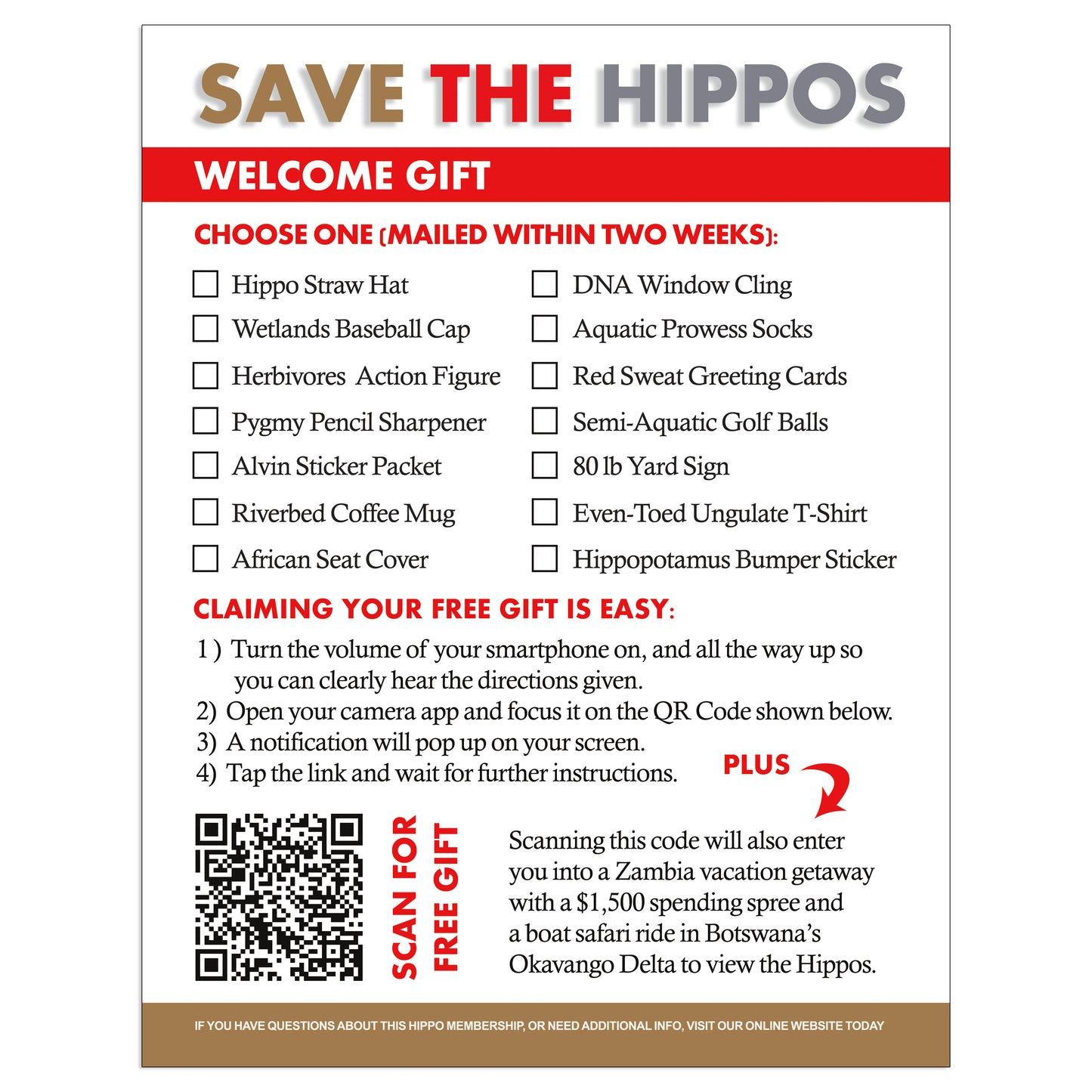 Save The Hippos Anonymous Mail Prank Letter