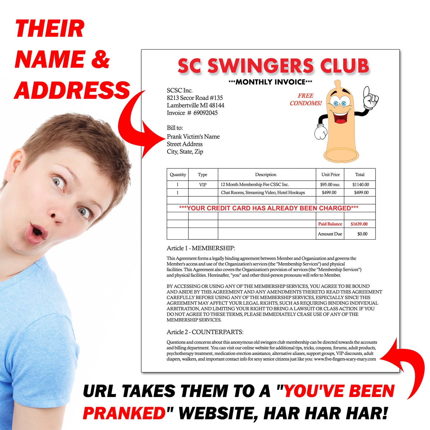 Senior Citizen Swingers Club Anonymous Mail Prank Letter