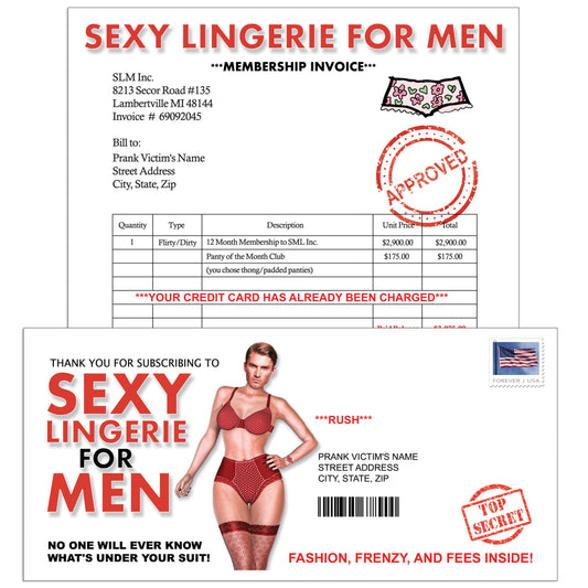 Sexy Lingerie for Men Mail Prank